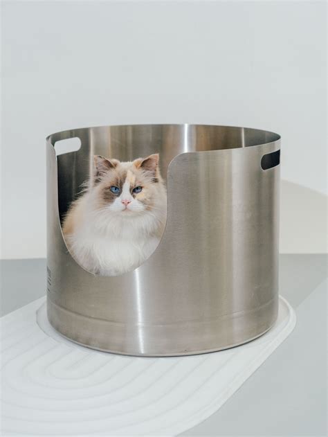 stainless steel litter box covered